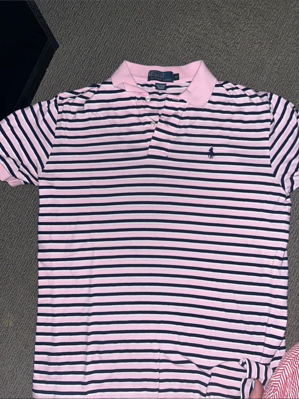 Polo by Ralph Lauren Pink & Navy Striped Men’s Polo